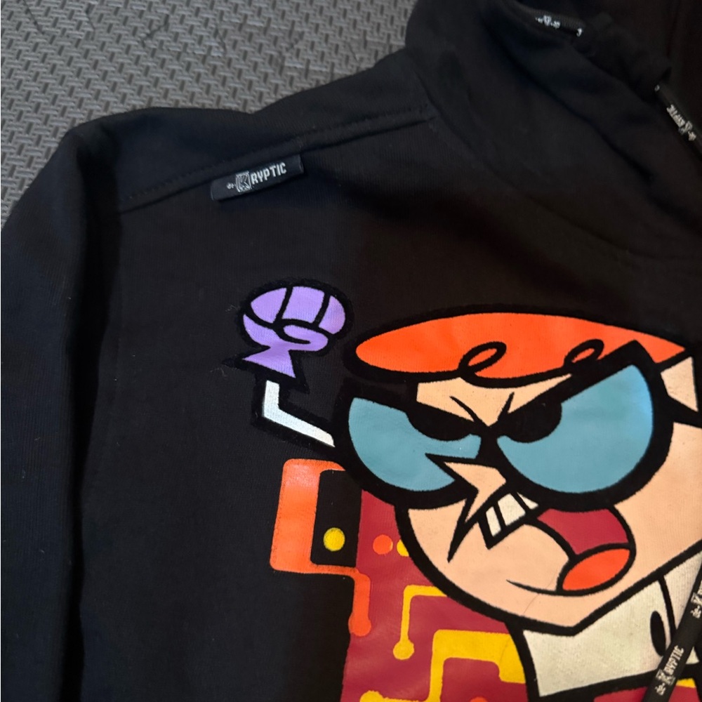 Black Performance Jacket With Cartoon Graphic - image 3